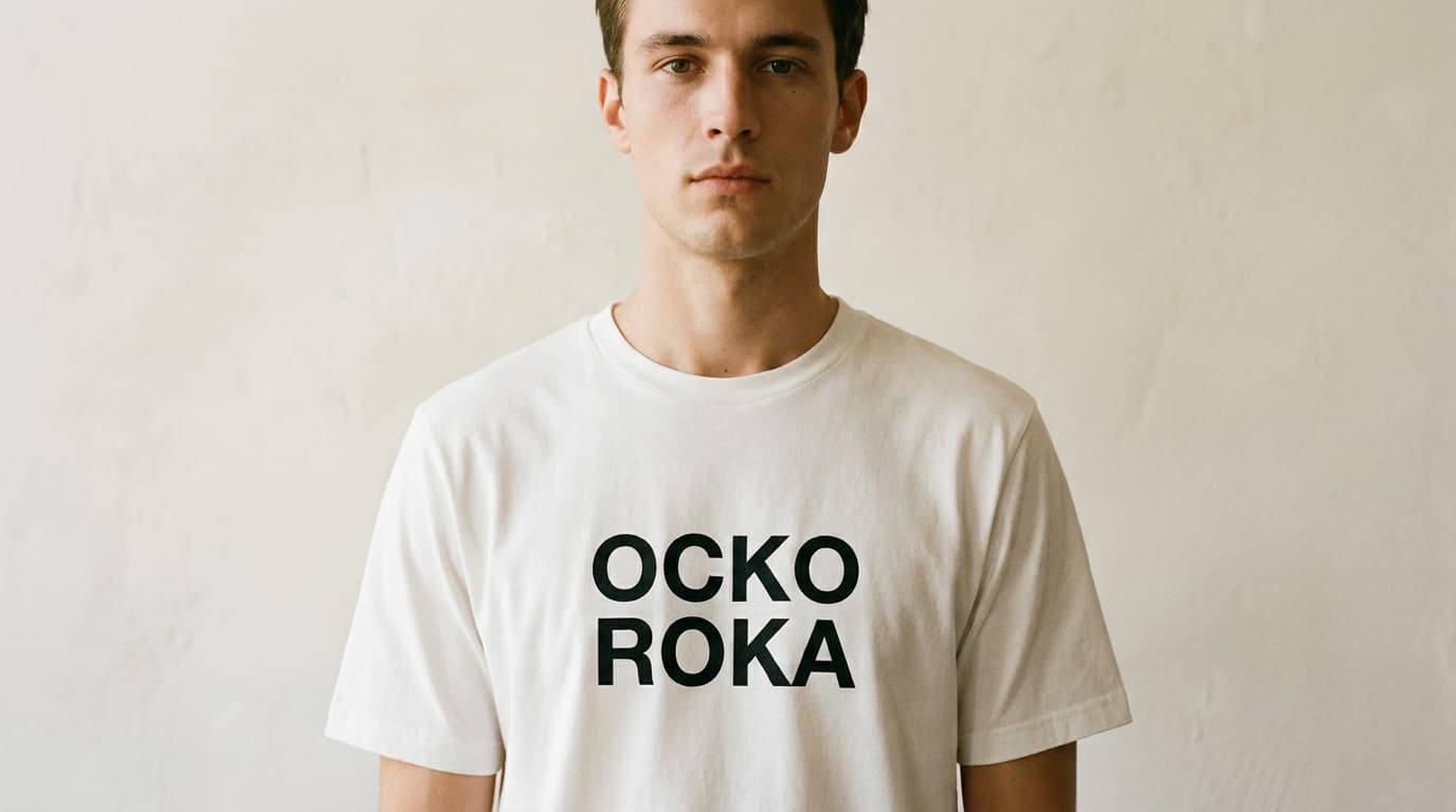Biele tričko s výrazným nápisom na hrudi